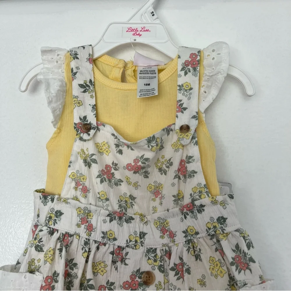 NWT Baby Girl Little Lass 2pc. Floral Dress 18M‎